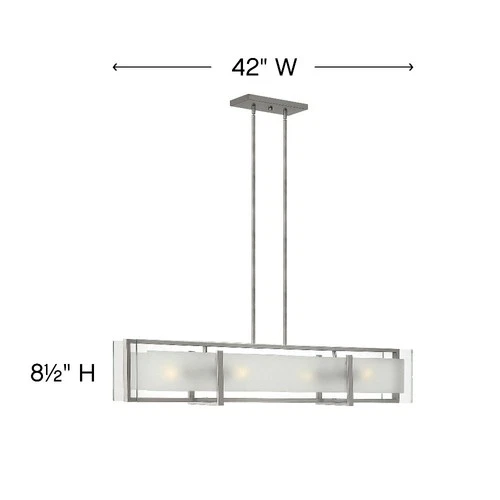 Hinkley Lighting - Latitude - 4 Light Linear Chandelier in Transitional-Modern - Picture 3 of 4