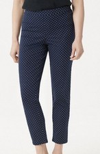 Isaac Mizrahi Knit Cigarette Pant Navy White ...