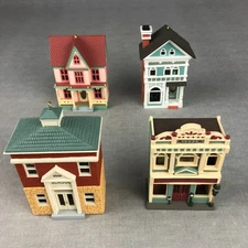 Hallmark Christmas Ornament Lot of 4 Nostalgic Houses Shops 1990 1992 1996 2000