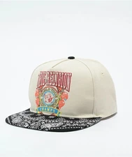 True Religion Champs Tan & Black Paisley Snapback Adjustable Hat Cap Adult Men's