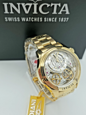 NEW Invicta Specialty Twin-Axis Men's 46mm Japanese Quartz Gold SS