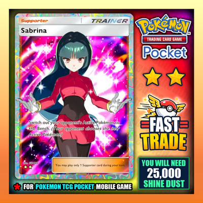 Sabrina - Pokemon TCG Pocket   Full Art   2 Star Card - Fast Trade - English  