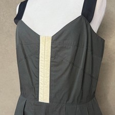 J.Crew Grey Colorblock Fit Flare Dress Size 4 Sweetheart Neck Pockets