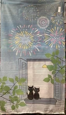 Cute Cat Pattern Noren Curtain 85x150cm Japanese Style  Duty Paid or Reimbursed