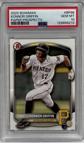 2025 Bowman #BP86 Paper Prospects Konnor Griffin Pittsburgh Pirates PSA 10