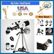 Kids Beginner 70mm Apo Refracting Telescope 400mm AZ Mount Travel Kit