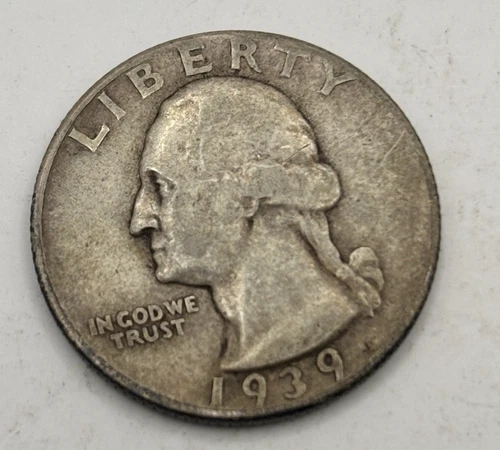 1939 D Washington Quarter 90% Silver Denver Mint Circulated US Coin