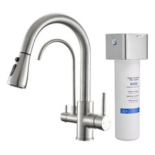 3 in 1 Kitchen Faucet with Pull Down Sprayer and Under Sink Water Filter Syst...