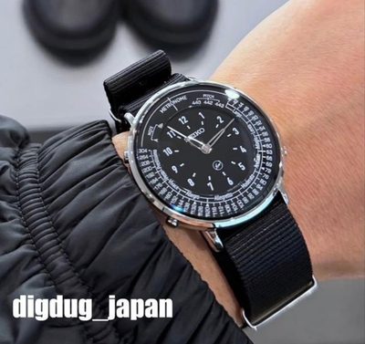 SEIKO Metronome Watch Fragment Edition Black Stainless Steel