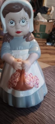 Dona's Hand Painted Ceramic Girl Figurine Blue Dress 1987 Collectible Decor