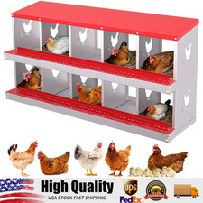 10 Holes Chicken Nesting Box, Metal Chicken Nesting Boxes, without Bracket Legs