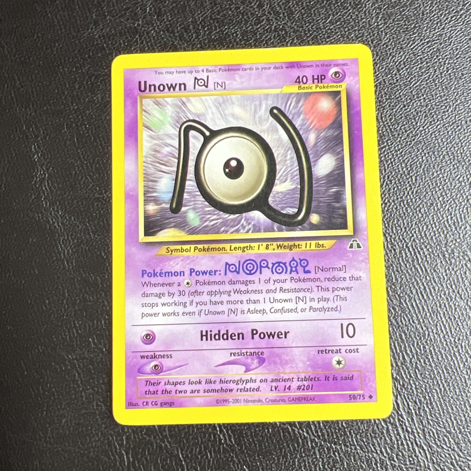 Unown N 50/75 Neo Discovery Uncommon Pokemon Card