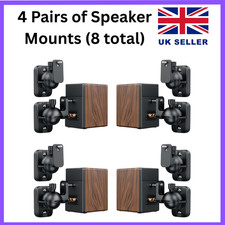 4 Pack Lot - Black Satellite Speaker Wall Mount Brackets
