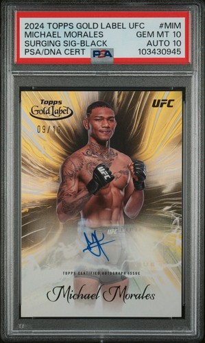 Michael Morales [Black] #SGS-MIM 2024 Topps Gold Label UFC Surging Signature card