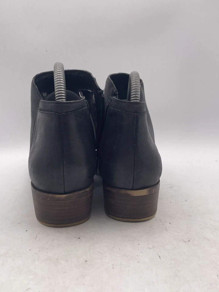 Lucky Brand Barstyn Ankle Women's Sz 8.5M Black Leather Block Heel Side Zip - Image 3 of 4