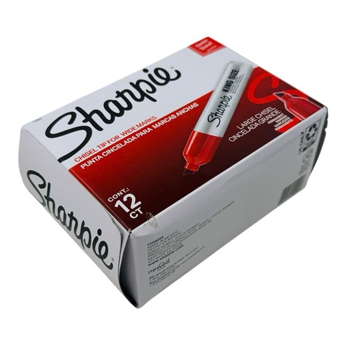12 Marker Sharpie King Size rot große Keilspitze Permanentmarker - Bild 8 von 8