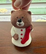 Vintage Jasco Caring Critter Chimer Porcelain Bell Ornament Bear