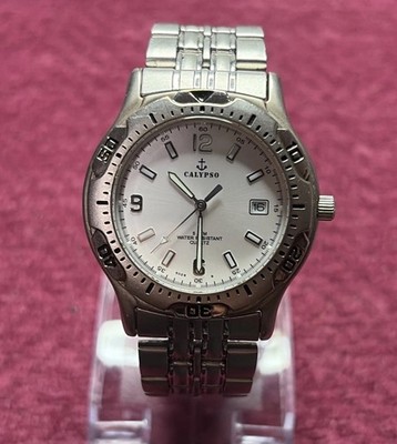 Calypso Watch 5ATM Registered Model Collection 5028 38mm Silver Tone 6 1/2 
