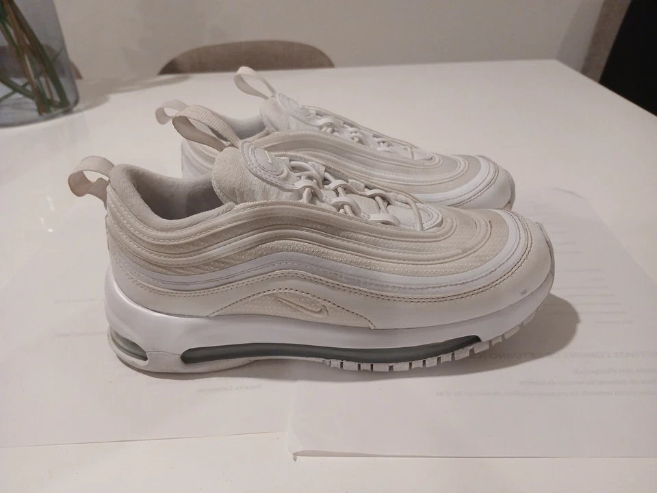 Nike Niños Air Max 97 921522-104 Blanco Zapatos Informales Tenis Talla 3Y Foto 3 de 4