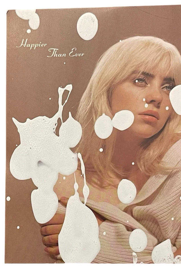 Billie Eilish Happier Than Ever SPLATTER ART CARD ONLY (NO CD) MINT 2021 - Image 4 of 4