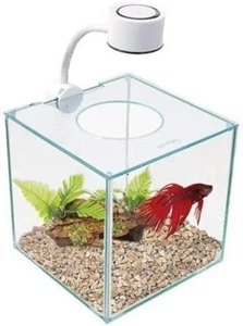 Compact CUBUS 0.9 Gallon Glass Aquarium - Includes LED Light and Acrylic Cover