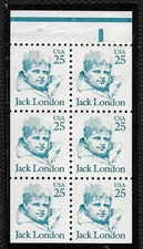 SCOTT 2197 25 CENT JACK LONDON BOOKLET OF 6  MNH FREE SHIPPING