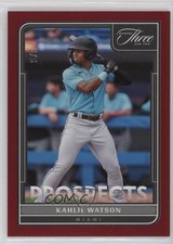 2022 Panini Three and Two Prospects Red 3/6 Kahlil Watson #P-7 14md