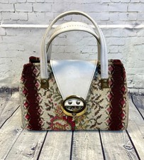 60s Tapestry Bag | Retro Boho Box Purse | Tapestry Carpet Handbag | Vintage Bag