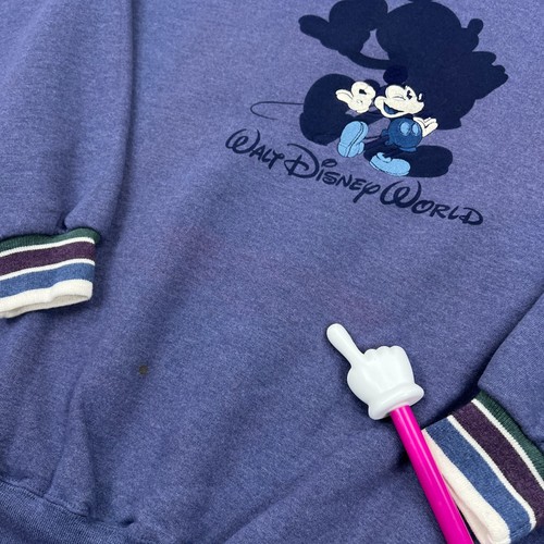 VTG Walt Disney World Sweatshirt Mens XL Blue Mickey Shadow Sweatshirt USA Made* - Picture 2 of 12