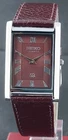 Refurbished Vintage Seiko Slim Quartz Red Dial Japan Working Men's Wristwatch
