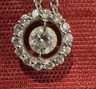 18K White Gold Center Diamond  Surrounded By Moissanite Necklace 3.46gr — photo 2