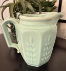 Vintage Shawnee Fern Seafoam Aqua Green Pitcher Small RARE