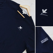 Peter Millar Crown Men's XL Navy Sweater Merino Wool Silk Blend Logo Pullover