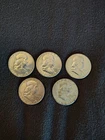 1963 Silver Franklin Half Dollars Lot of 5