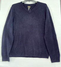 NEW J. Crew Mens Relaxed Navy mid-weight cashmere V-neck sweater Large NwT