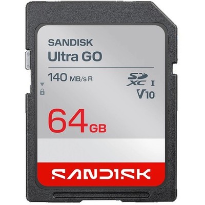 SanDisk Ultra GO SD 64GB SDXC Up to 140MB/s UHS-I C10 U1 V10 SDSDUGN-064G-GN6IN