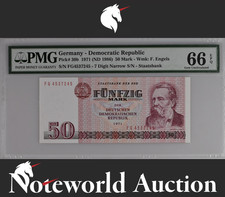 Germany 50 Mark 1971 (ND 1986) P 30b UNC PMG 66 EPQ 3rd TOP POP