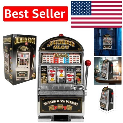 Jumbo Chrome Slot Machine - Real Casino Sound, Lights & World Coin Accepting ...