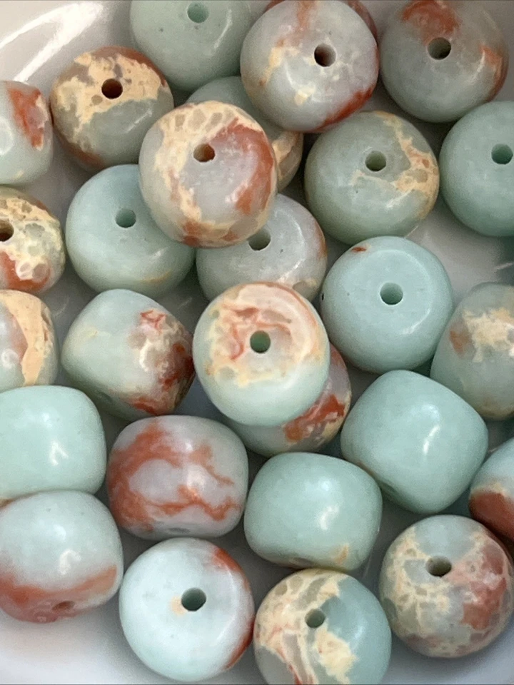 Shoushan Stein Perlen Donut Mit Loch 50 Stk 8mm Edelstein Heilstein Kristall DIY - Bild 4 von 4