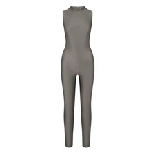 SKIMS NEW 3X Grey Chalk Shine Spandex Jersey Catsuit