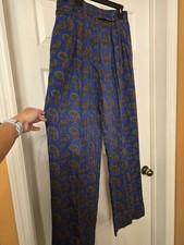 Oliver Strelli Paisley Vintage Women's Pants Size 42. Blue, Green And Red.