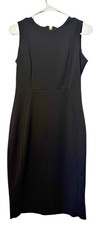Calvin Klein Women’s Black Sleeveless Career Dress Sz 4 Back Zipper Stretch