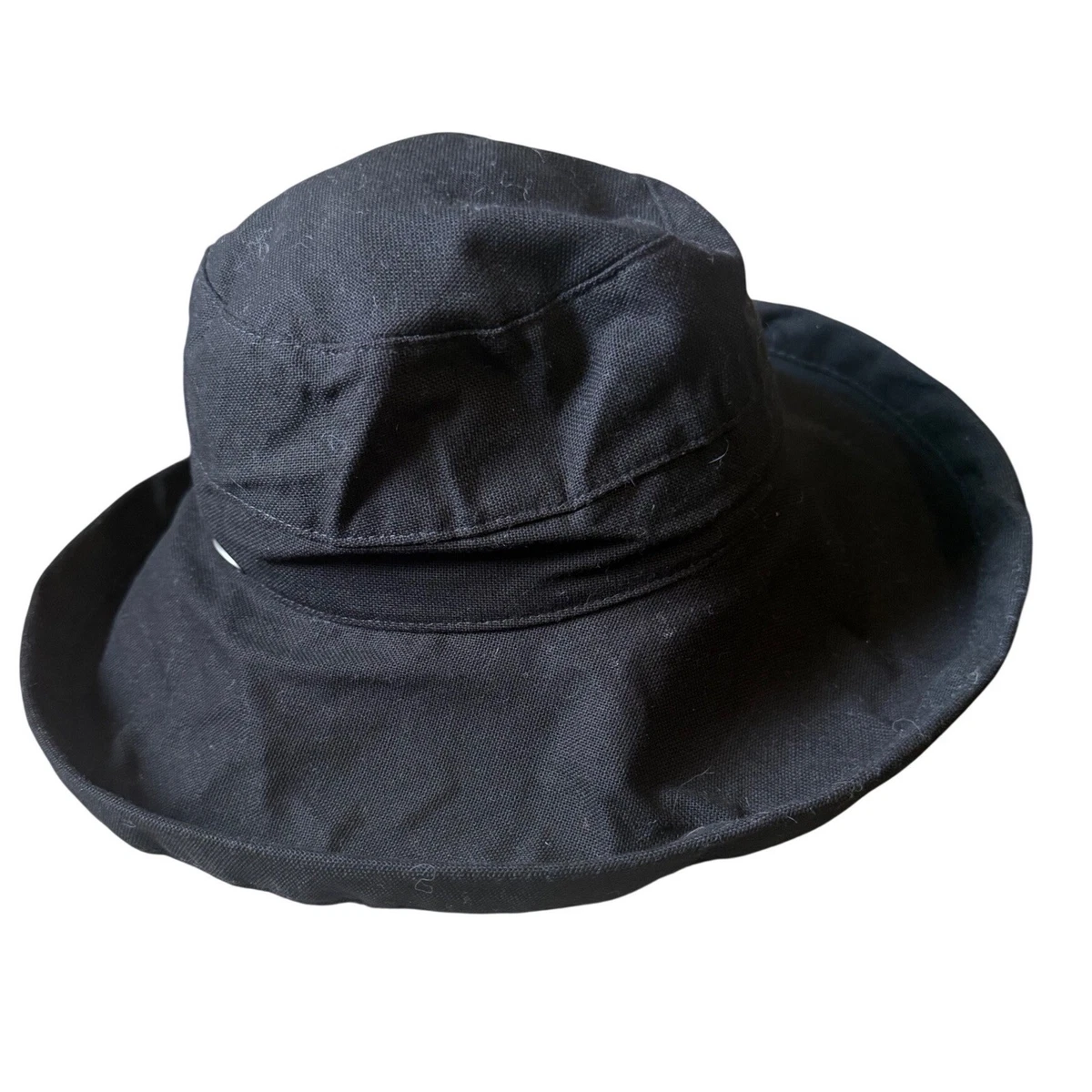 SCALA Pronto 100% Wool Big Brim Hat Black w/ gold tone chain link trim OSFM 57cm Scala Women main image 2