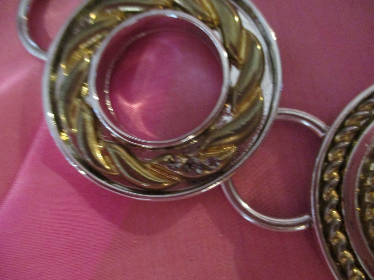 Vintage Chico\'s silver and mixed metal and rhinestone belt Total length 39\