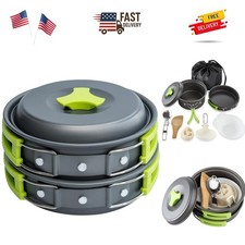 Camping Cookware Mess Kit for Backpacking Gear – Camping Cooking Set - Campin...