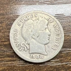 1908-D Barber Liberty Head Dime Great Condition 90% silver Actual coin