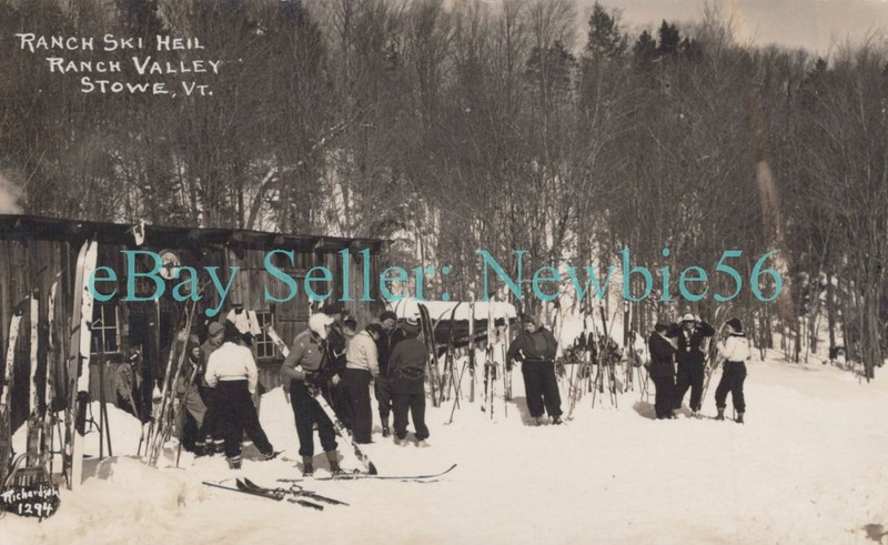 Stowe Valley Vermont VT - RANCH SKI HEIL RANCH VALLEY SKIING - RPPC Postcard