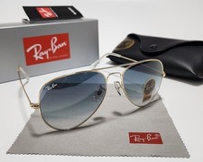 New  Ray-Ban RB3025 Aviator Pilot Sunglasses Gold Frame Gradient Blue Lens 58mm