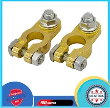 Ampper Brass Battery Terminal Connectors, Top Post Battery Terminals Clamp Set