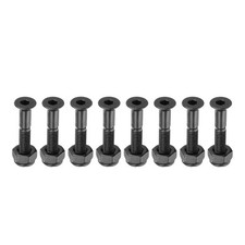 8pcs Skateboard Hardware Kit 1" Carbon Steel 8.8 Mounting Screws Nuts Black